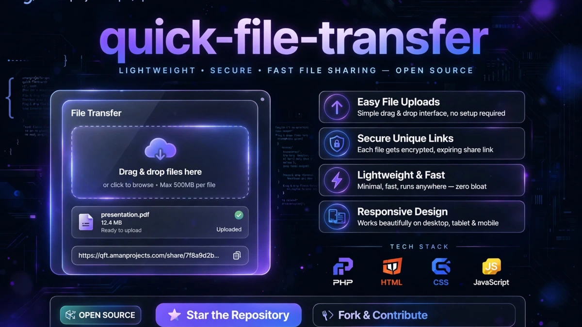 How We Built Quick File Transfer: A Fast, Secure & Open-Source File Sharing App - Featured Image